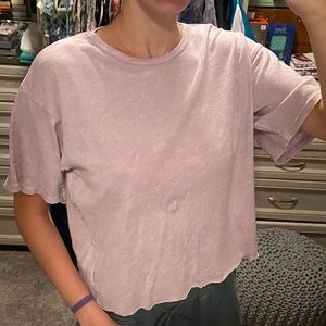 Soft Purple Crop Top with Cut Edge